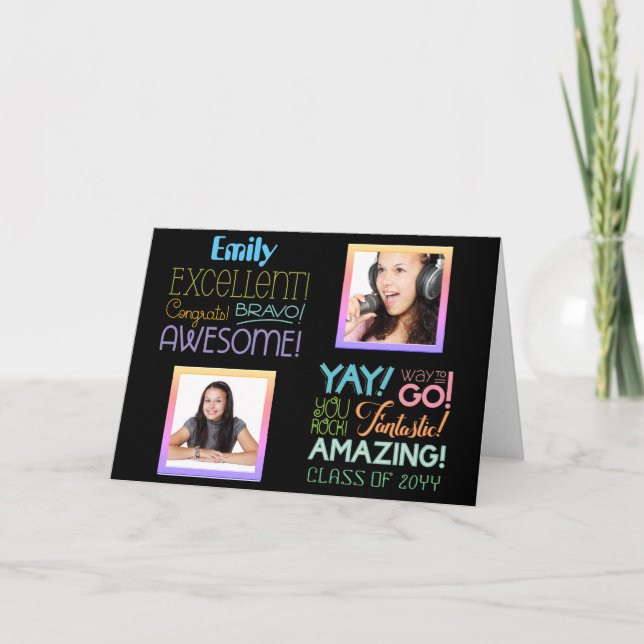 Tarjeta Éxito en el Examen FOTOMONTaje Felicitaciones (Anverso)