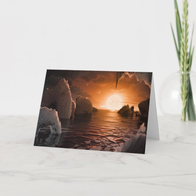 Tarjeta Exoplanet Trappist-1f Desde Su Lado De La Noche De (Anverso)