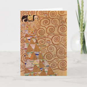 Tarjeta Expectación de Klimt Arte Nouveau Victoriano Antig