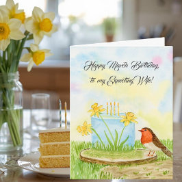 Tarjeta Expecting Wife Happy March Birthday Daffodils