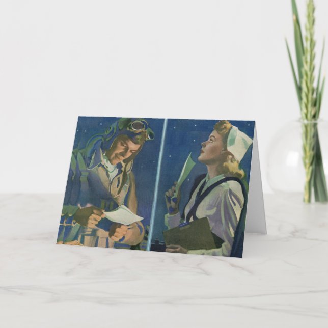 Tarjeta Experto de la Segunda Guerra Mundial y enfermera d (Anverso)