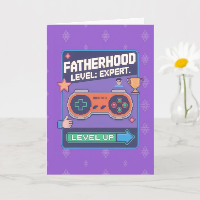 Tarjeta Experto - Retro Gamer Dad (Planta pequeña)