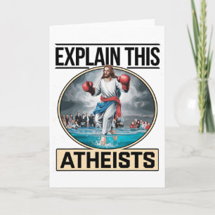 Tarjeta Explica Esto Ateos Guantes de Boxeo de Jesús Diver