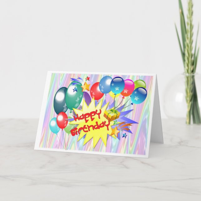 Tarjeta Explosión de cumpleaños feliz (Anverso)