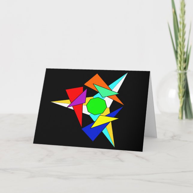 Tarjeta Explosión de estrella geométrica de múltiples colo (Anverso)