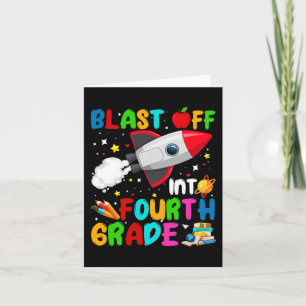 Tarjeta Explosión en el espacio exterior del cohete de 4º 