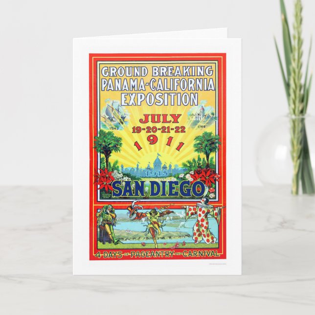 Tarjeta Exposición de Panamá - de California en San Diego (Anverso)