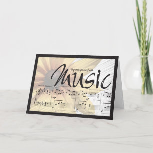 Tarjeta Exprésese con la música Notecard
