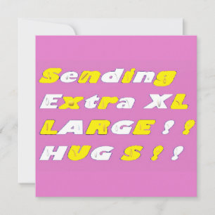 Tarjeta Extra Large Hugs diseño gráficos de color amarillo