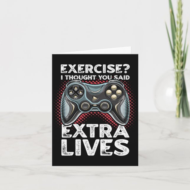 Tarjeta Extra Lives Gracioso Video Game Controller Retro G (Anverso)