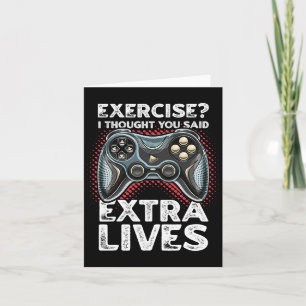 Tarjeta Extra Lives Gracioso Video Game Controller Retro G