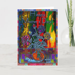 Tarjeta Extracto floral del Día de la Madre feliz