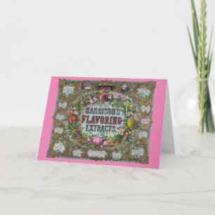 Tarjeta Extractos de cosecha de fruta floral victoriana