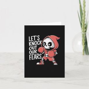 Tarjeta Extraigamos nuestros miedos sobre el esqueleto del