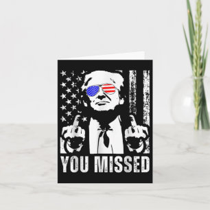 Tarjeta Extrañaste a Trump 2024: Funny de la bandera estad