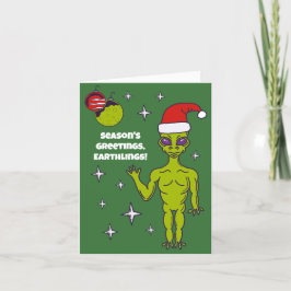 Tarjeta Extranjero espacial en Navidades personalizados de