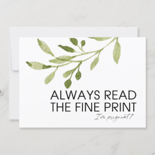 Tarjeta Extraño revelación de embarazo que estoy embarazad