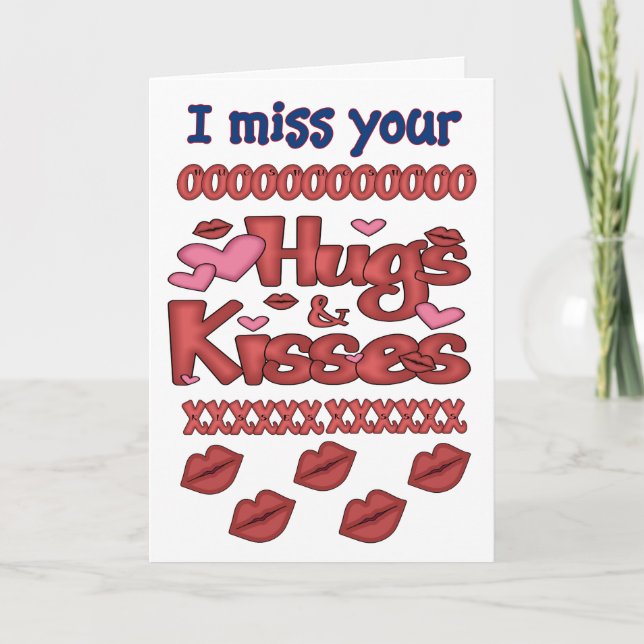 Tarjeta Extraño tus abrazos y besos (Anverso)