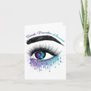 Tarjeta Eye& Verde azulada Prevención del suicidio de