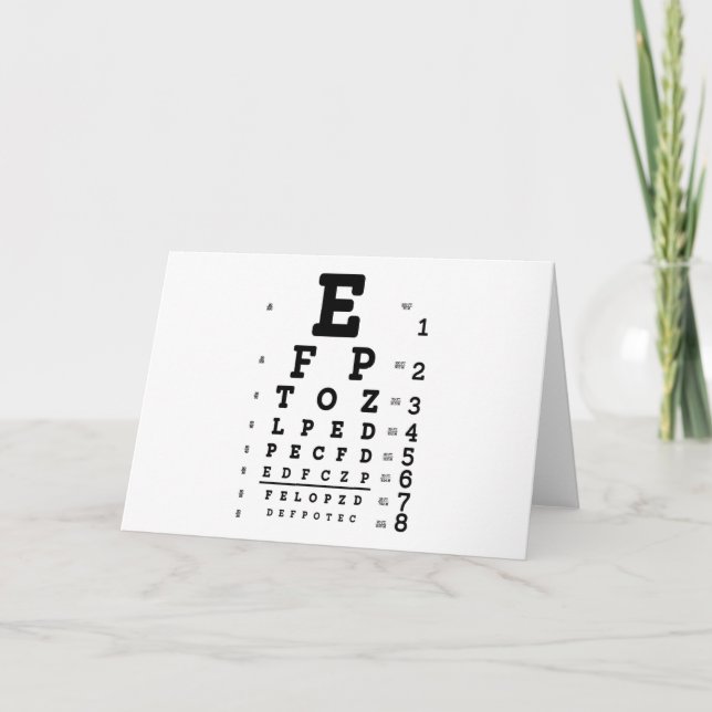Tarjeta Eye Chart Optometrist (Anverso)