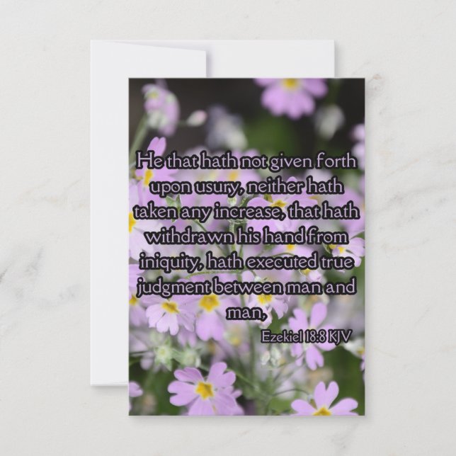Tarjeta Ezekiel 18:8 KJV Biblia Verse Pic Greeting