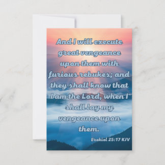 Tarjeta Ezekiel 25:17 KJV Biblia Verse Pic Greeting Card
