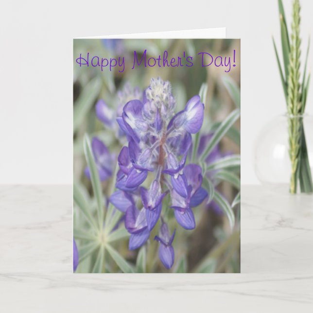Tarjeta F0018 Flores salvajes moradas anualmente Lupine (Anverso)