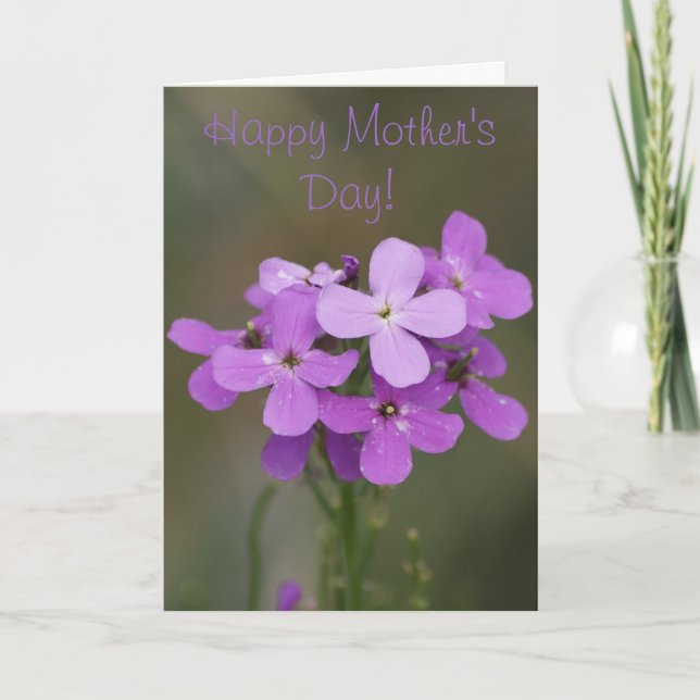 Tarjeta F19 Cohetes de flores violetas púrpura para damas (Anverso)