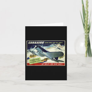 Tarjeta F4u Corsair Poster de la Propaganda de Guerra de A