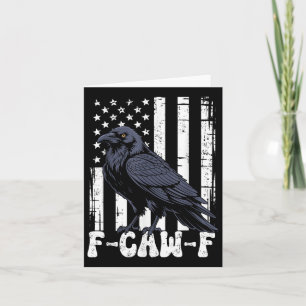 Tarjeta F Caw F Black Crow Black Bird Retro Usa Flag Vinta