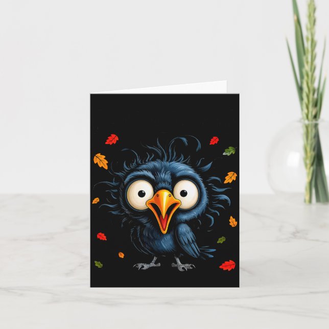 Tarjeta F-caw-f Black Crow Pun Funny Bird Cawing Nge Hallo (Anverso)