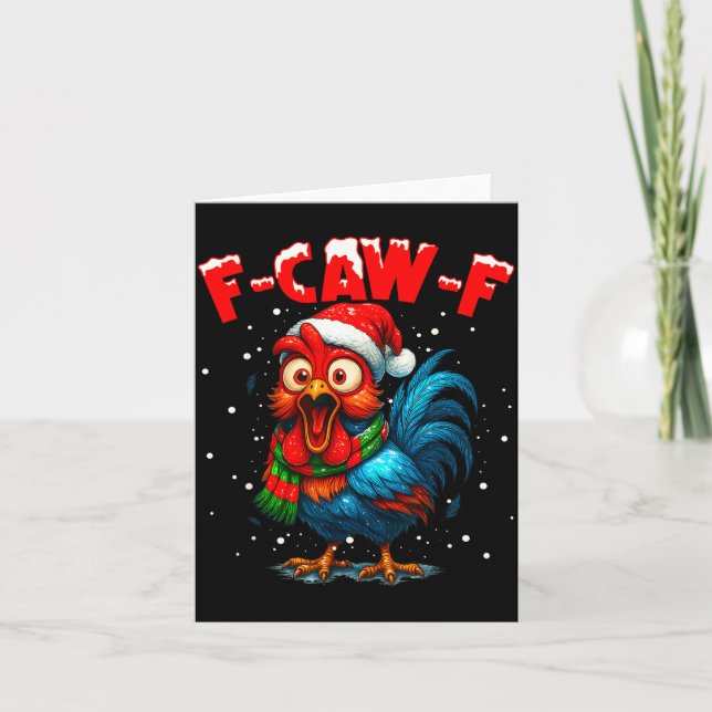 Tarjeta F-caw-f Chicken Fcawf Rooster Coffee Christmas Fca (Anverso)