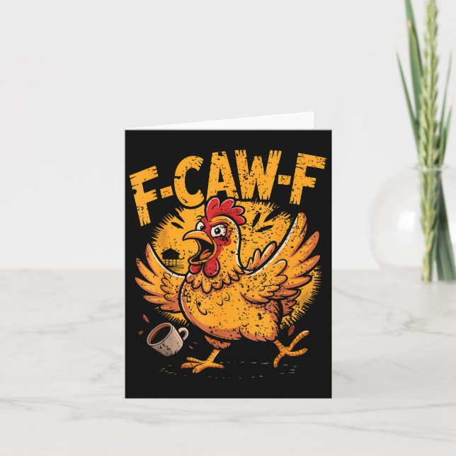 Tarjeta F Caw F Coffee Chicken F Kawf Rooster Funny Bird F (Anverso)