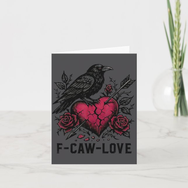 Tarjeta F Caw F Crow Anti San Valentín Oscuro Gótico Brok (Anverso)