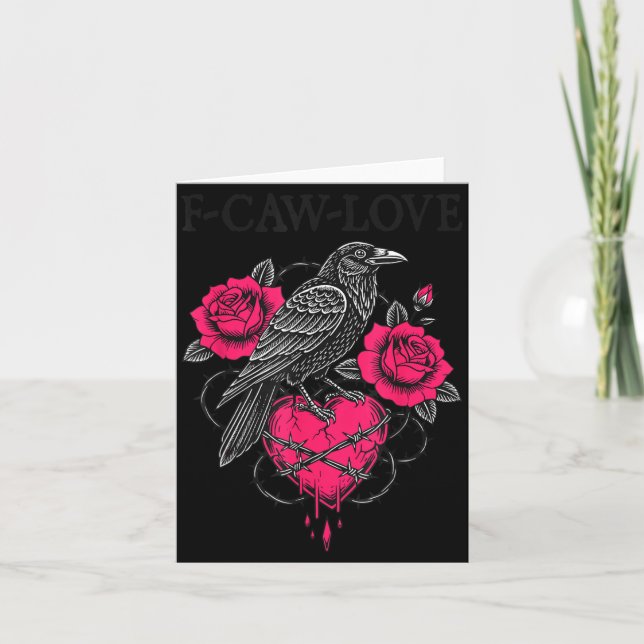 Tarjeta F Caw F Crow Anti Valentine's Day Dark Gothic Brok (Anverso)