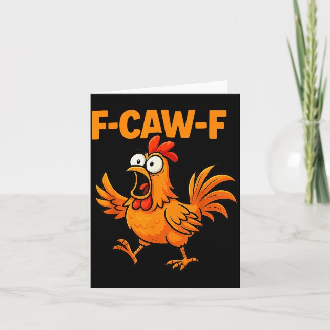 Tarjeta F-caw-f Crow Funny Fcawf Black Bird Chicken Meme G (Anverso)