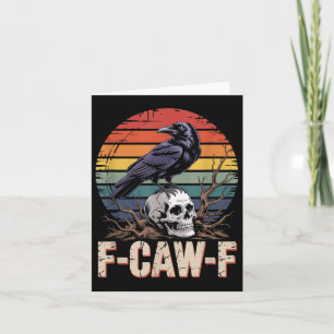 Tarjeta F-caw-f Crow Raven Skull Gothage Floral