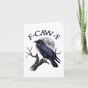 Tarjeta F-caw-f Funny Black Bird Black Crow