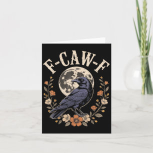 Tarjeta F-caw-f Funny Crows Aves Nocturnos Amantes de Hall