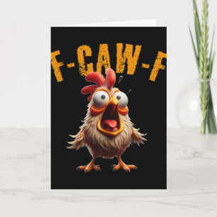 Tarjeta F-caw-f Grito de Gallina Divertido Humor