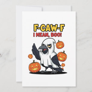 Tarjeta F-Caw-F Me Refiero A Boo Gracioso Cráneo Halloween