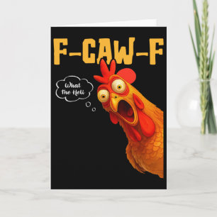 Tarjeta F-caw-f Qué Cuervo Negro Pájaro Negro Pollo