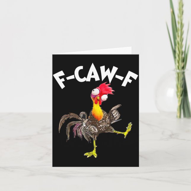 Tarjeta F-caw-f Rooster Funny Bird Fcaw-f Chicken Whispere (Anverso)