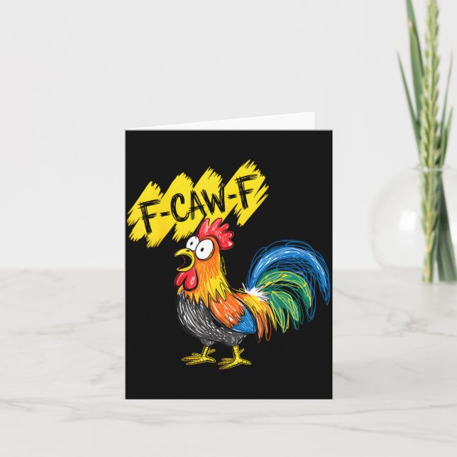 Tarjeta F Caw F Rooster Funny Bird Fcawf Chicken Whisperer (Anverso)