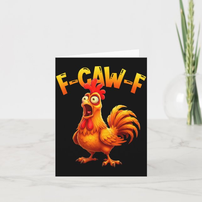 Tarjeta F Caw F Rooster Funny Bird Fcawf Chicken Whisperer (Anverso)