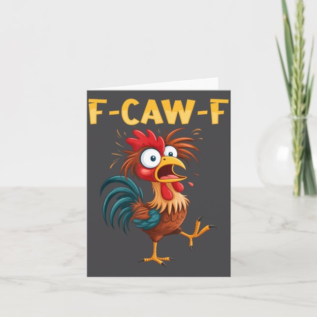 Tarjeta F Caw F Rooster Funny Bird Fcawf Chicken Whisperer (Anverso)