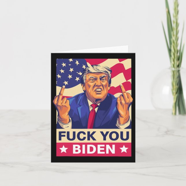 Tarjeta F%ck You Biden Funny Trump (Anverso)