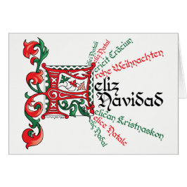 Tarjeta F es para Feliz Navidad