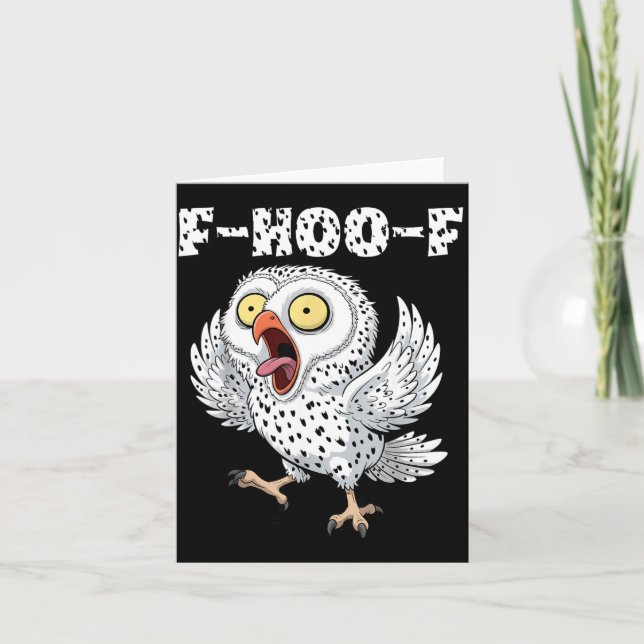 Tarjeta F-hoo-f Owl Meme – Funny Screaming Owl Bird Meme G (Anverso)