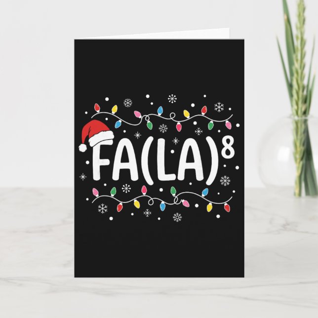Tarjeta Fa La 8 Funny Christmas Carol Santa Math Teacher S (Anverso)